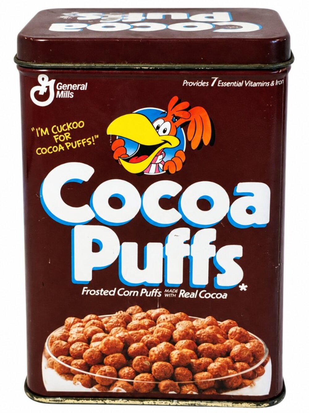 Vintage 1995 General Mills Cocoa Puffs Cereal Tin Sonny Cuckoo Bird Metal